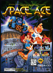 SPACE ACE__Original 1994 Trade print AD / Sega CD game promo advert__DON BLUTH