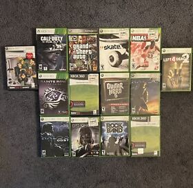 Xbox 360 Video Games Lot Of 14 - (Call of Duty, NBA2K, Halo, Rock Band + MORE)