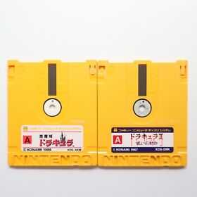 Nintendo Famicom Disk System Game lot 2 Akumajo Dracula Castlevania , Dracula Ⅱ