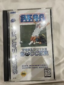 Worldwide Soccer (Sega Saturn, 1995) Complete W/ Disc And Manual. Excellent Cond