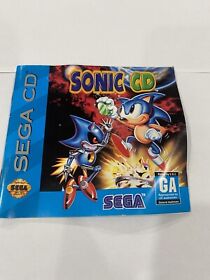 Sonic CD Sega CD Not For Resale Version MANUAL ONLY