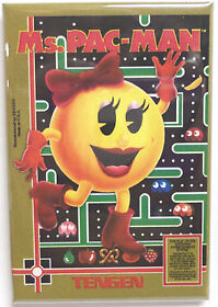 Ms. Pac-Man Nintendo NES Vintage Game Box  2"x3" Fridge Locker MAGNET Tengen