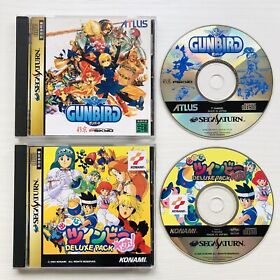 Gunbird Detana Twinbee Deluxe Pack Sega Saturn SS set of 2 Konami Japan