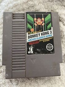 Donkey Kong 3 NES Nintendo Cart Only Authentic! 5 Screw! Rare!- *Free Shipping*