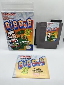 Dig Dug II 2 Trouble in Paradise Nintendo NES CIB Complete Near Mint!