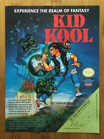 Kid Kool NES Nintendo 1990 Vintage Print Ad/Poster Authentic Retro Game Art Rare