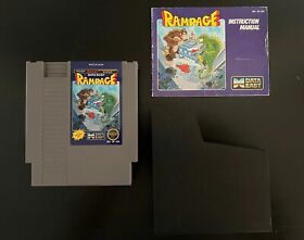 RAMPAGE WITH MANUAL Nintendo Entertainment System NES 1988 TESTED/WORKS