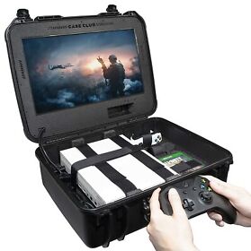 Case Club Waterproof Xbox One X/S Portable Gaming Station with Built-in Monitor 