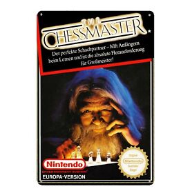 Cartel de metal retro de videojuego The Chessmaster Nintendo Nes 20*30 cm