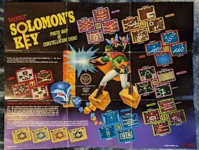 NES Solomon's Key 15" X 11 1/2" Poster Nintendo 1987 VG/F Condition Nintendo