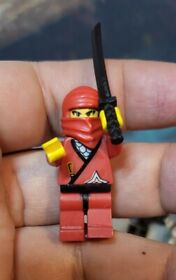 Lego Minifigure Ninja Red cas050 w/ Silver Katana For Sets 3051, 3053 3052 C16-3