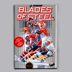 BLADES OF STEEL - 2" x 3" FRIDGE MAGNET (nintendo nes game box hockey nhl 1987)