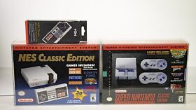Nintendo NES Mini and SNES Mini Classic Editions Sealed With Wireless Controller