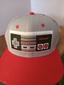  Vintage Nintendo Hat Video Game Controller Snapback Grey Red Adjustable NES