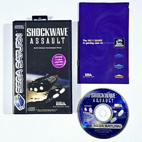 Sega Saturn 3D Space Shooter Shockwave Assault Dt Pal Wing Commander Simulation
