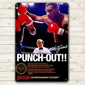 Punch Out Mike Tyson Metal Poster Tin Plate Video Game Nintendo Nes Boxart