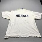 VINTAGE Champion Michigan Wolverines Shirt Mens XL White Single Stitch DISTRESS