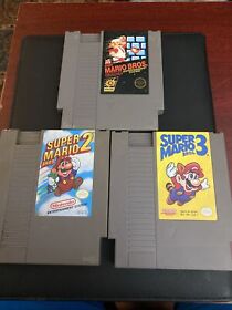 Nintendo NES Games Cartridge Super Mario Bros. 1, 2, 3 Trilogy Authentic