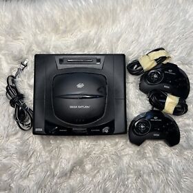 SEGA Saturn Black Console Bundle W/ 2 Controllers: Turns On