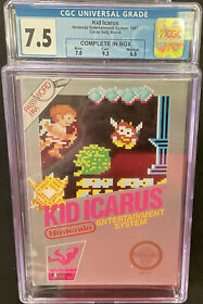 Kid Icarus Nintendo 1987 CGC Grade 7.5 Complete in Box Circle SOQ NES Game
