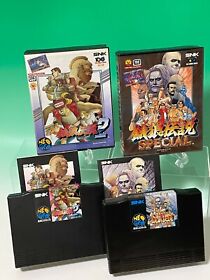 Set of 2 NeoGeo Fatal Fury 2 & Special NG AES ROM Japan JP SNK Fighting NTSC-J