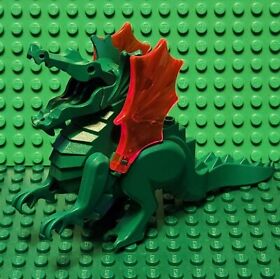 Vintage Green Dragon Lego Minifigure with Orange Wings From Set 6076 6082
