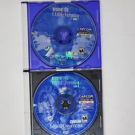 Resident Evil -- CODE: Veronica (Sega Dreamcast, 2000) Discs only, great!