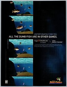 Sega Dreamcast Bass Fishing Game Promo Jan, 2000 Full Page Print Ad