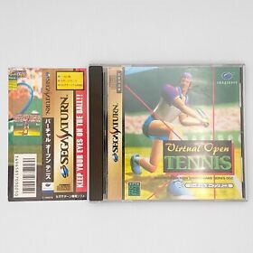 Virtual Open Tennis w/ Spine card 1995 Sega Saturn SS Imagineer Game Series 002
