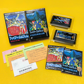 Lot 2 Fire Emblem Ankokuryu Gaiden set Nintendo Famicom FC Japan with Box Manual