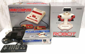 Nintendo Famicom Console +  Robot + Block Set + Communication Adapter Japan F/S
