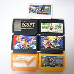 Nintendo Famicom Game lot 7 EGYPT , Mario Bros. , Ganbare Goemon other