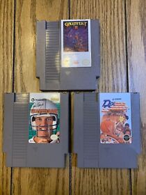 NES Nintendo Lot Gauntlet II 2 Double Dribble John Elway’s Quarterback 3 Game