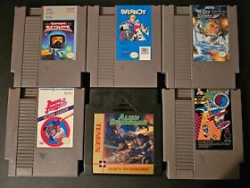 NES Game Lot Paperboy Alien Syndrome Skyshark Surf Designs and More 