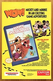 1987 Mickey Mousecapade NES Vintage Print Ad/Poster Disney Video Game Promo Art