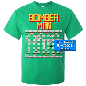 Bomberman 1 NES Game Screen Green T Shirt BLACK all sizes S-5XL 100% cotton