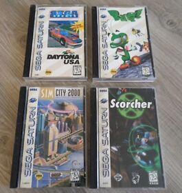 4 Complete SEGA Saturn Games - Daytona, Bug, Sim City 2000, Scorcher