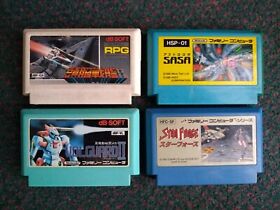 Lot of 4 Nintendo Famicom games Astro Robo Sasa, Volguard 2, Star Force, RPG
