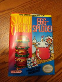 Short Order / Eggsplode Complete Nintendo Entertainment NES CIB Box Rare