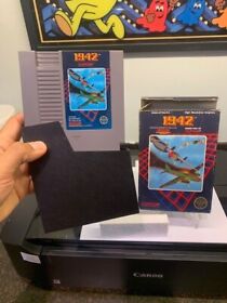 1942 (Nintendo NES) 5-Screw Cart & Box w/ Hang Tab! Tested Authentic No Manual!