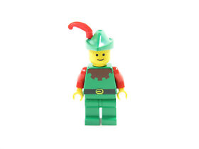 LEGO Forestman Minifig Solid-Stud Head, Red Collar Green Hat 6077 #cas137 MINT!