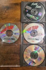 Sega CD Games X 3 - Hook, NIGHT TRAP and Sewer Shark - Discs Only- No Box/Manual
