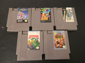 NES Lot of 5 Games (Double Dragon 2- Meatal Gear- T&C Surf- Bad Dudes-Astyanax)