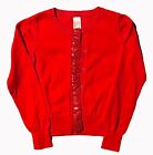 Girls Clothes Small 6/6x Valentines Day Red Sequin Button Down Cardigan Sweater