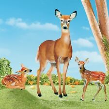 Photo Realistic Mother Deer and Fawn Decorative Metal Outdoor Garden Stakes