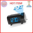 LIORQUE Projection Alarm Clock for Bedroom, Radio Alarm Clock with Projection on