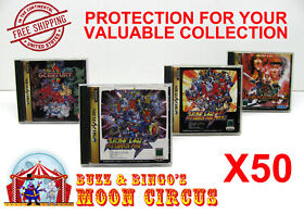 50x SEGA SATURN JAPAN OVERSIZED CD GAME CASE - CLEAR PROTECTIVE BOX PROTECTOR 