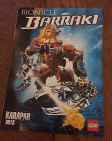 Lego Bionicle Barrak1 Karapar 8918 Instruction Manual Only- No Pieces
