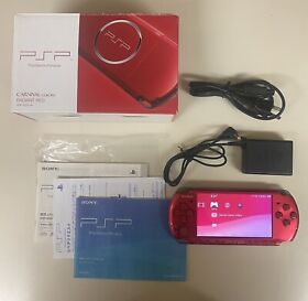 Radiant Red Sony PSP 3000 System Playstation GREAT CONDITION Complete In Box
