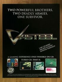 Vasteel TurboGrafx-CD PC CD-Rom 1993 Print Ad/Poster Official Authentic Game Art